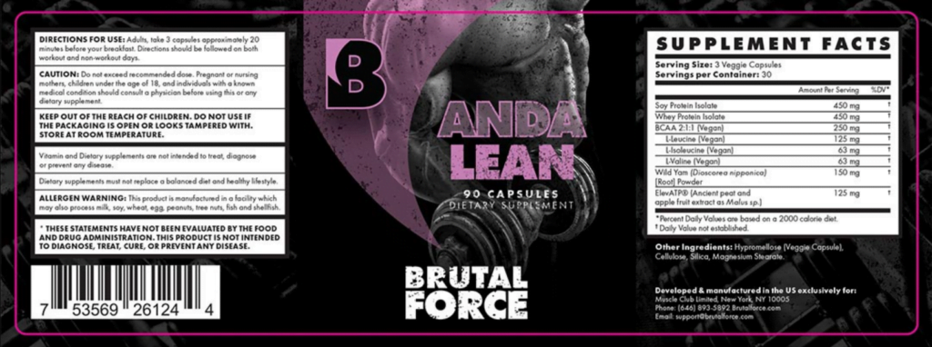 ANDALEAN Supplement Facts