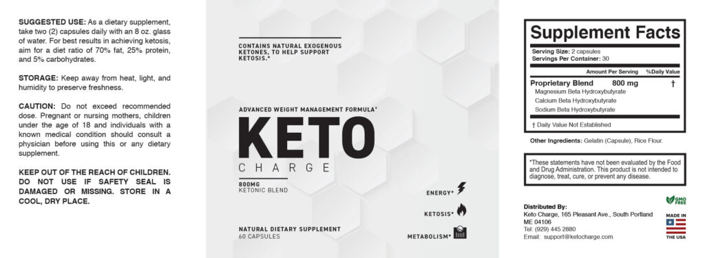 KetoCharge Supplement Facts