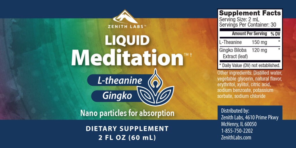 liquid meditation supplement label